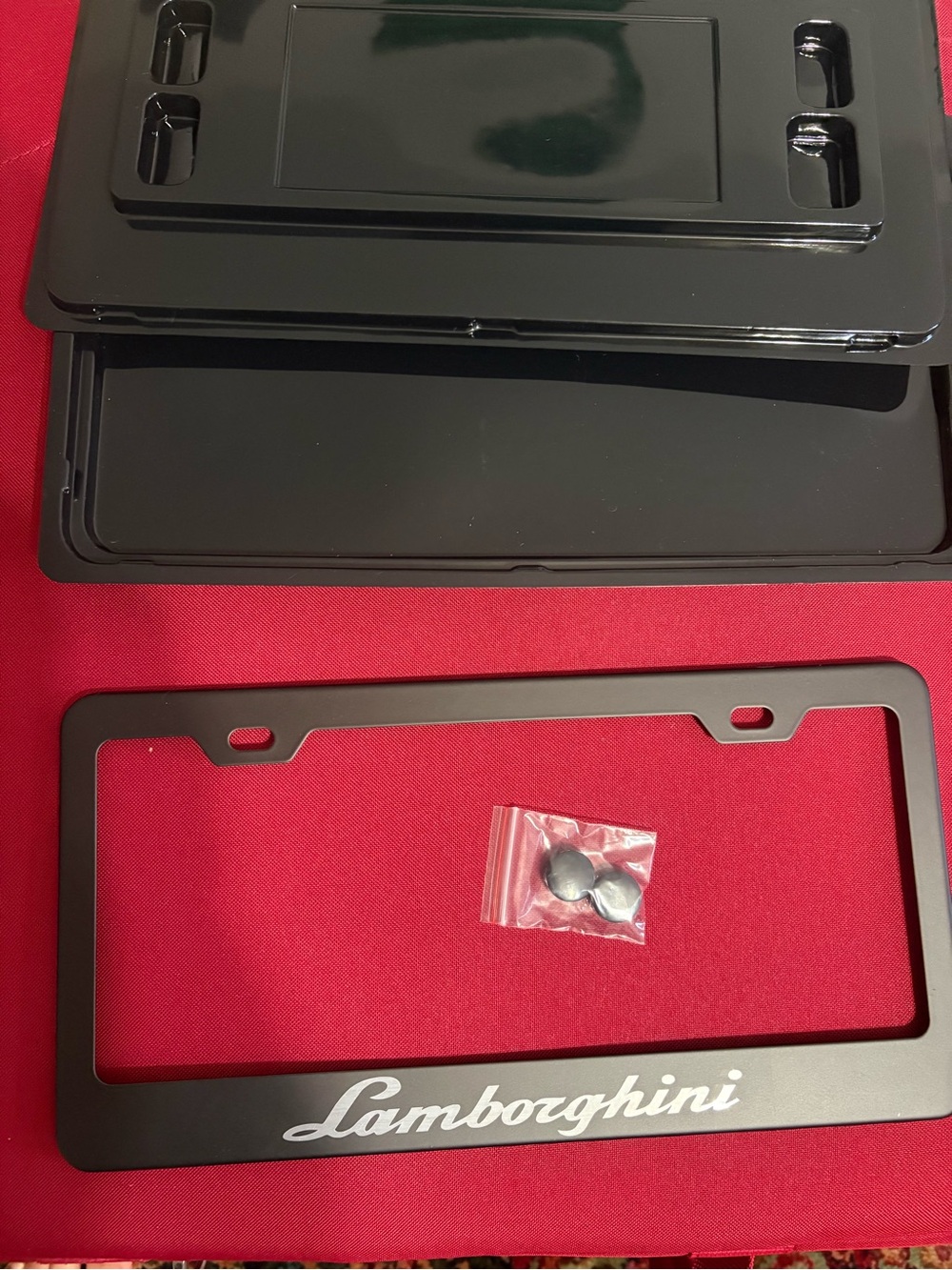 Lamborghini Black LicensePlate Frame - stainless Accent laser cut new authentic